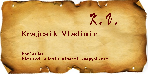 Krajcsik Vladimir névjegykártya